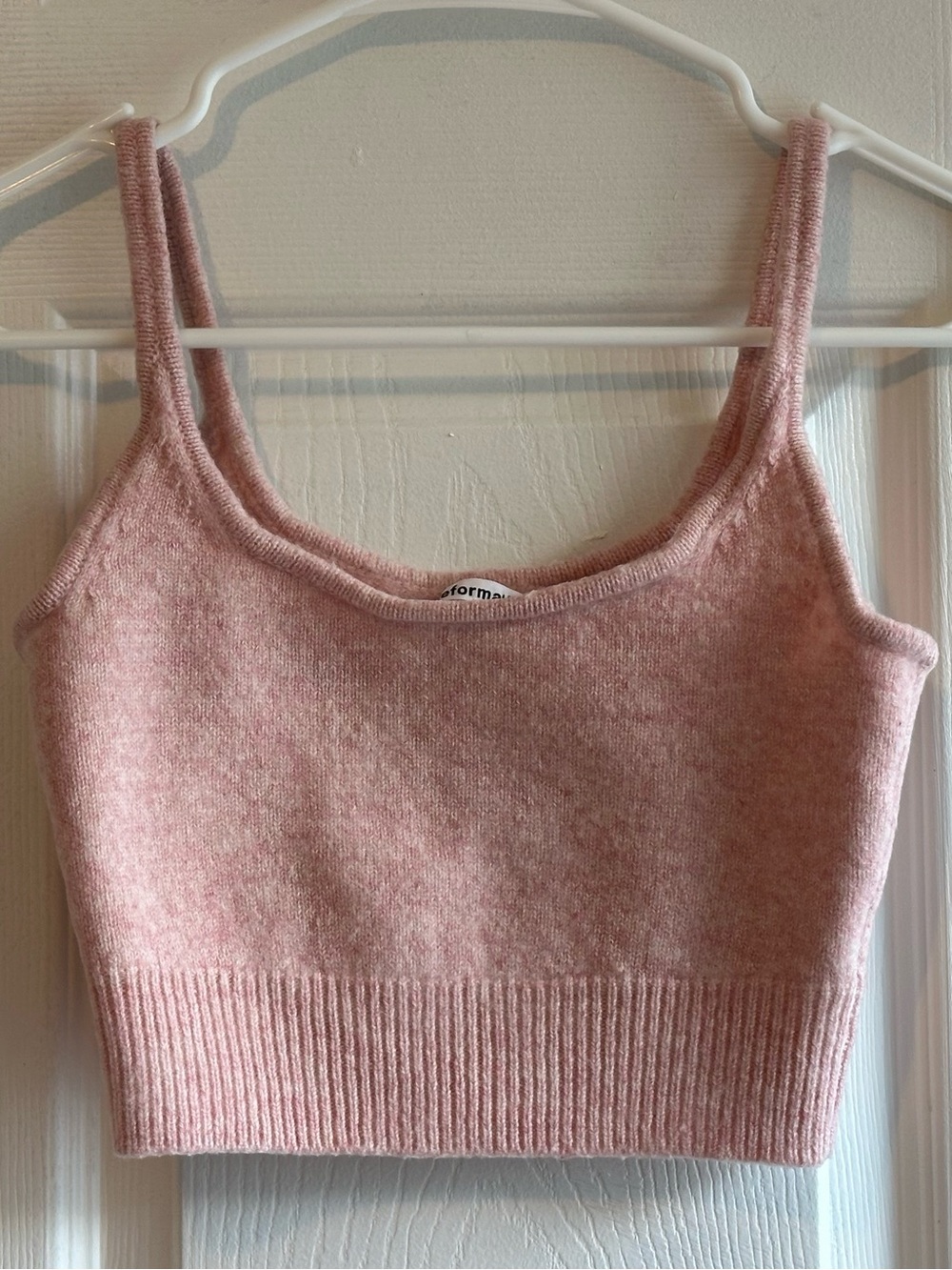 Reformation Cashmere Blush Pink Soft Knit Cropped Tank Top..